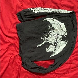 Black Long Sleeve Shirt with White Graphic